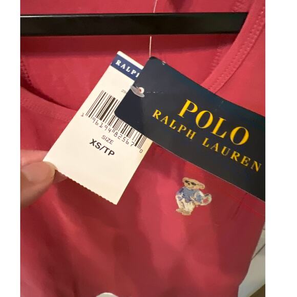 Polo Ralph Lauren Polo Bear Brick Red Pink Tank Top Women's Size XS NWT Trending - Picture 2 of 5